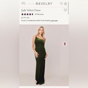 Revelry Jade One-Shoulder Velvet Gown